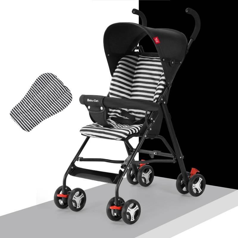 Kids Stroller Ultra Lightweight Foldable Convertible Seat One Button Rotation