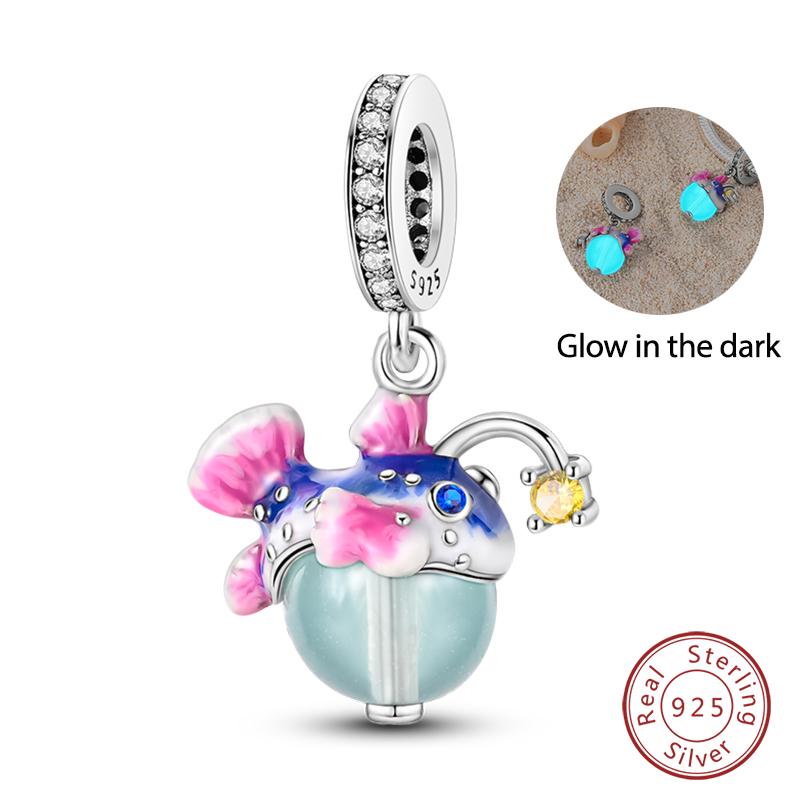 New Copper Ocean Series Mermaids Shell Charms Beads Fit Qikaola Original Bracelets Fine Birthday Diy Jewelry