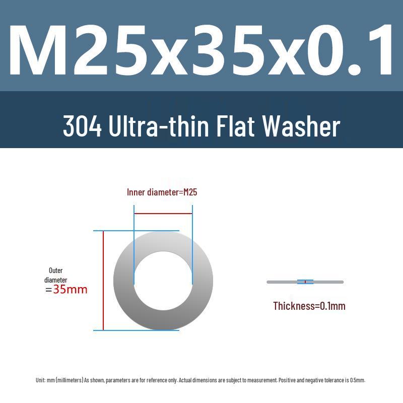 Yigu 304 Stainless Steel Flat Washer Shim Ring (Sizes M3, M4, M5, M8)