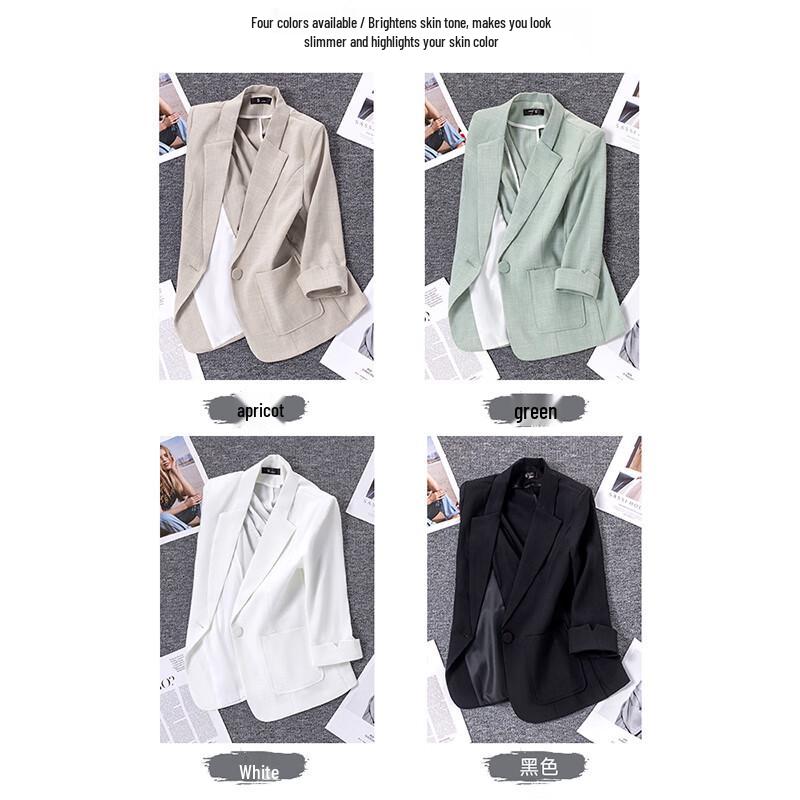 TLUOMAN Women's Summer Linen Blend Short Blazer