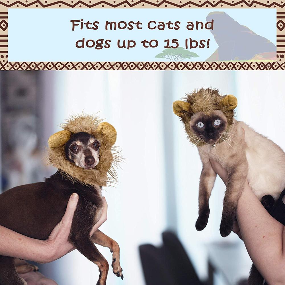 Pet Lion Mane Costume Headgear for Cats Halloween Parties Photo Shoots