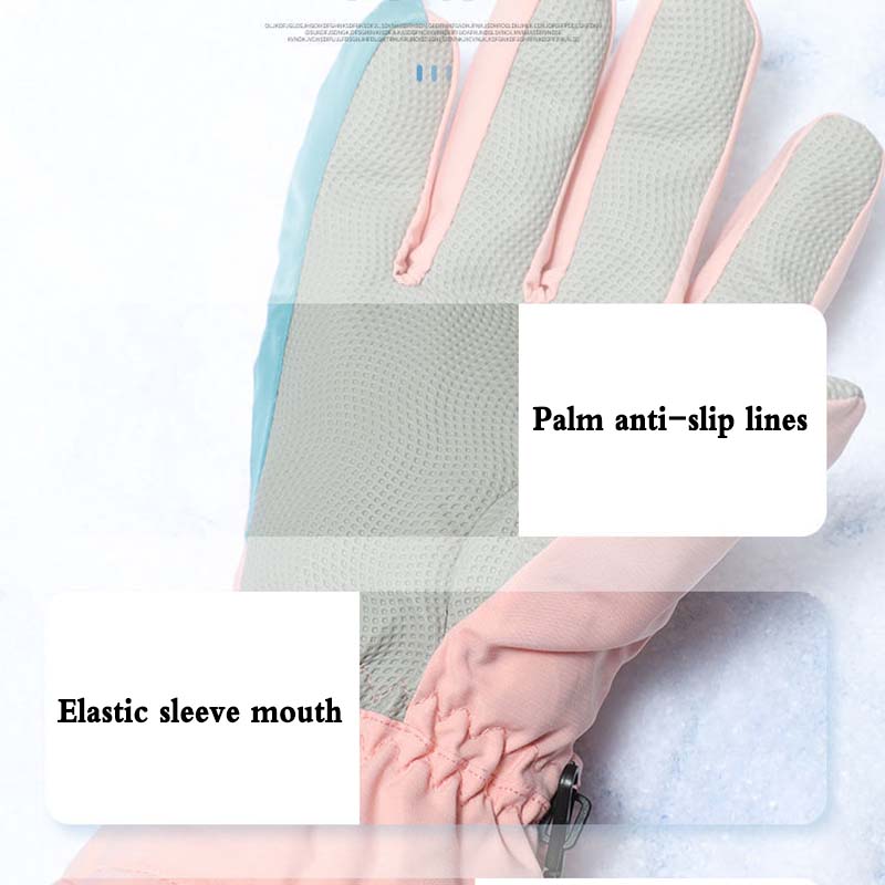 Ski Gloves Women's Riding Cold-proof Men's Winter Warmth Cute Plus Velvet Thick Down Cotton Gloves