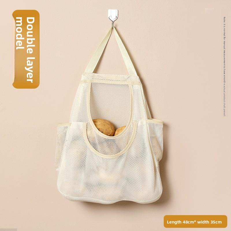 No-Drill Kitchen Trash Bag Storage Hanging Bag Wall-Mounted Multi-Functional Organizer Home Storage Bag