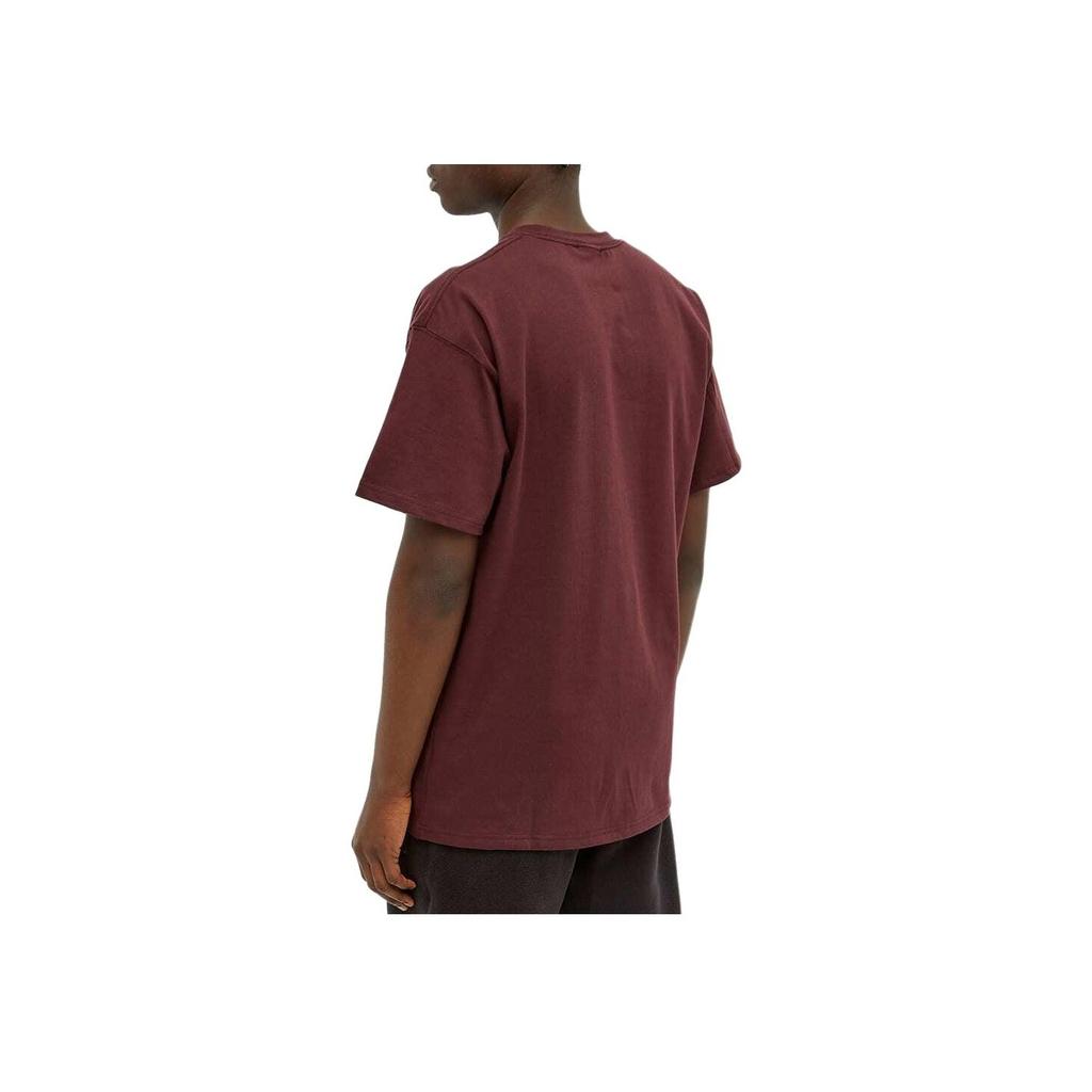 Nike Solid Color Crew Neck Pullover Slim Fit Short Sleeve T-Shirt Men Tops Burgundy DC4081-643