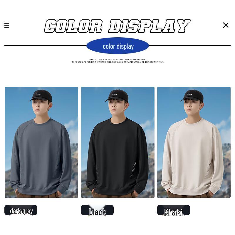 EASTERN CAMEL Pánské ležérní tričko s dlouhým rukávem a kulatým výstřihem