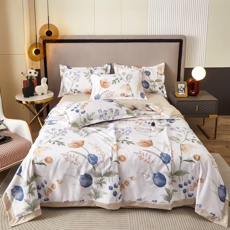 

Manyaju Washable Silk Digital Print Summer Quilt