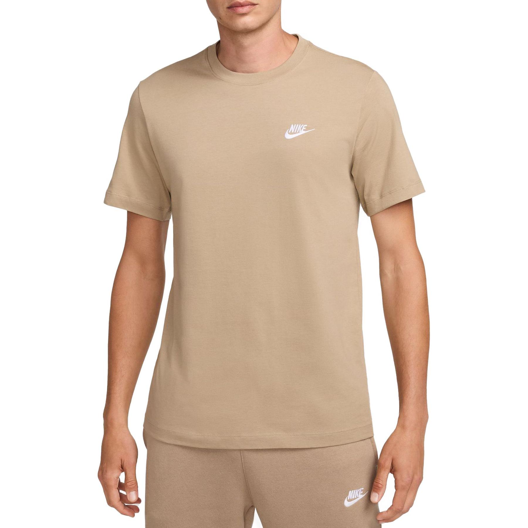 Nike Футболка-пуловер с круглым вырезом и короткими рукавами с логотипом-буквой Мужские футболки Хаки AR4997-248 M 4376₽