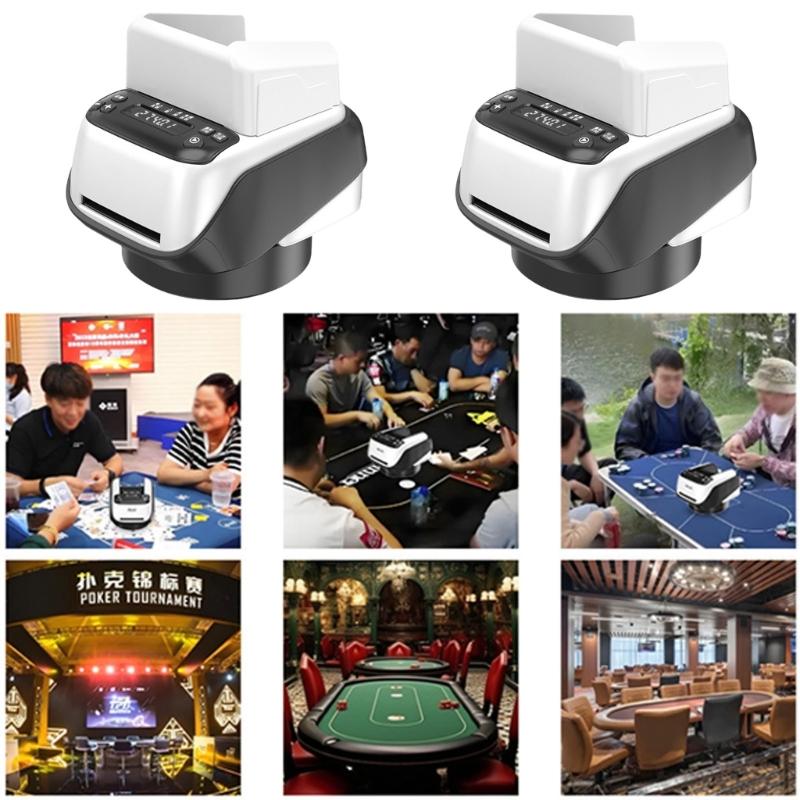 Quiet Operations Card Shufflers Dealer Portable Automatic Rotating Poker Dealer for Bridge & Poker