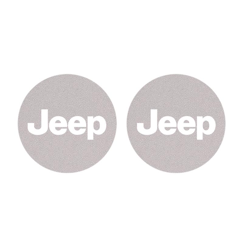 2Pcs Suede Car Water Cup Pad Non-slip Coaster Accessories For Jeep Grand Cherokee Wrangler JK Gladiator Compass Renegade Patriot