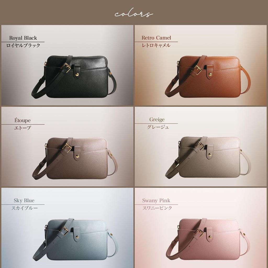 [BLUE SINCERE] Damen-Schultertasche aus echtem Leder, wasserabweisend, horizontal, leicht, kompakt, Crossbody, Sacoche, Pochette, Schultertasche,