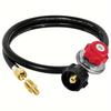 4FT Adjustable Propane Regulator with Hose - 0-20 PSI High Pressure Gas Grill Hose Replacement Kit with Control Valve for Turkey Fryers, Stoves &
