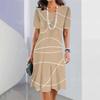 Vintage Women's Dresses Striped Printed Elegant Casual Short Sleeve Dresses 2023 Fashion Oversized Women's Dresses Y2k