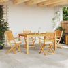 Folding Chair 4 pcs White 49 x 57.5 x 92 cm Solid Acacia Wood