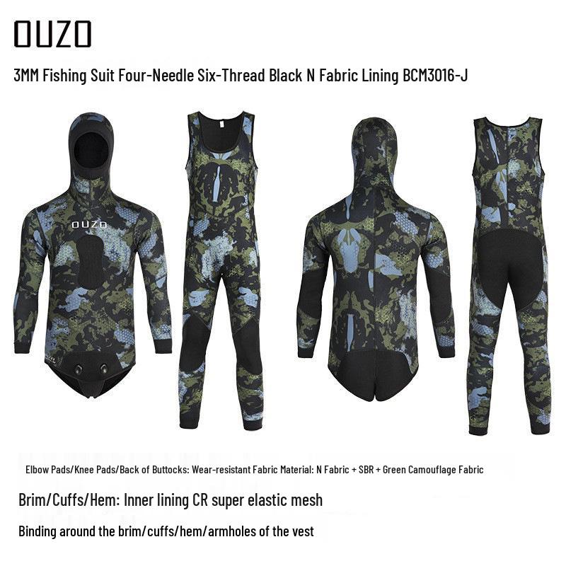3mm Spear Fishing and Diving Suit: Cold Protection, Warmth, and Versatile Use for Surfing, Free Diving, and Fishing.