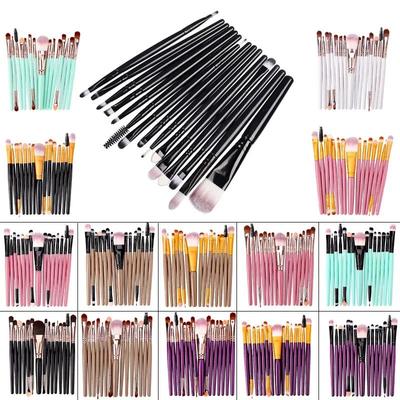 20 Stück Make-up Pinsel Set Professionell Kunststoffgriff Weiche Synthetikhaare Puder Foundation Lidschatten Make-up Pinsel Kosmetik