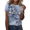 T-shirt per abiti da donna Top moda per donna T-shirt da donna estiva a maniche corte con stampa floreale 3D T-shirt taglie forti