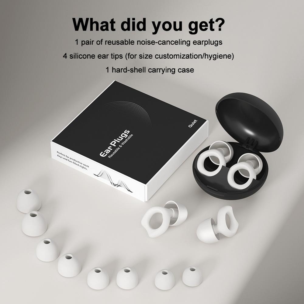 Premium Silicone Earplugs Dedicated To Sleep, Offer Great Noise Reduction, Comfortable Fit Without Ear Swelling