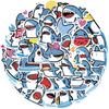 50 Cartoon Blue Fat Shark Graffiti Stickers Guitar Notebook Suitcase DIY Waterproof Stickers