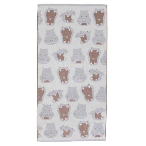 Hayashi Bath Towel, Approx. 60 x 120 cm, Animal Face Hippopotamus, BO400229