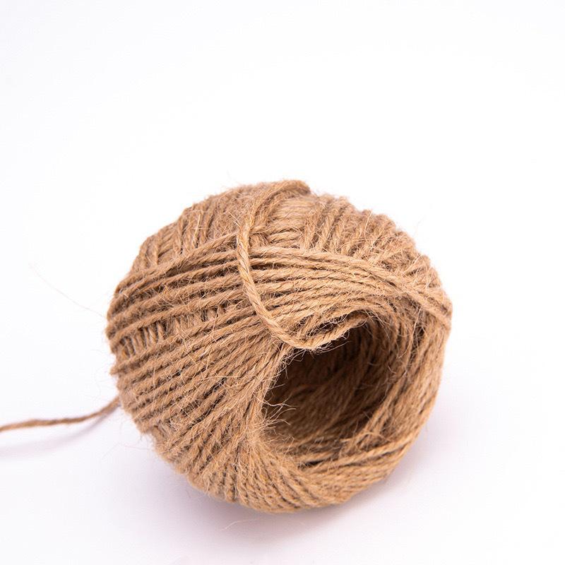 

Retro Vase Handmade Linen Rope for DIY Weaving, Cake Decoration, and Edging - Natural Hemp Color