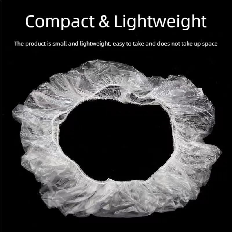 Disposable Steering Wheel Covers 100PCS PE Plastic Clear Protectors With Stretch Elastic For Scratch Prevention Universal Fit Car Interior