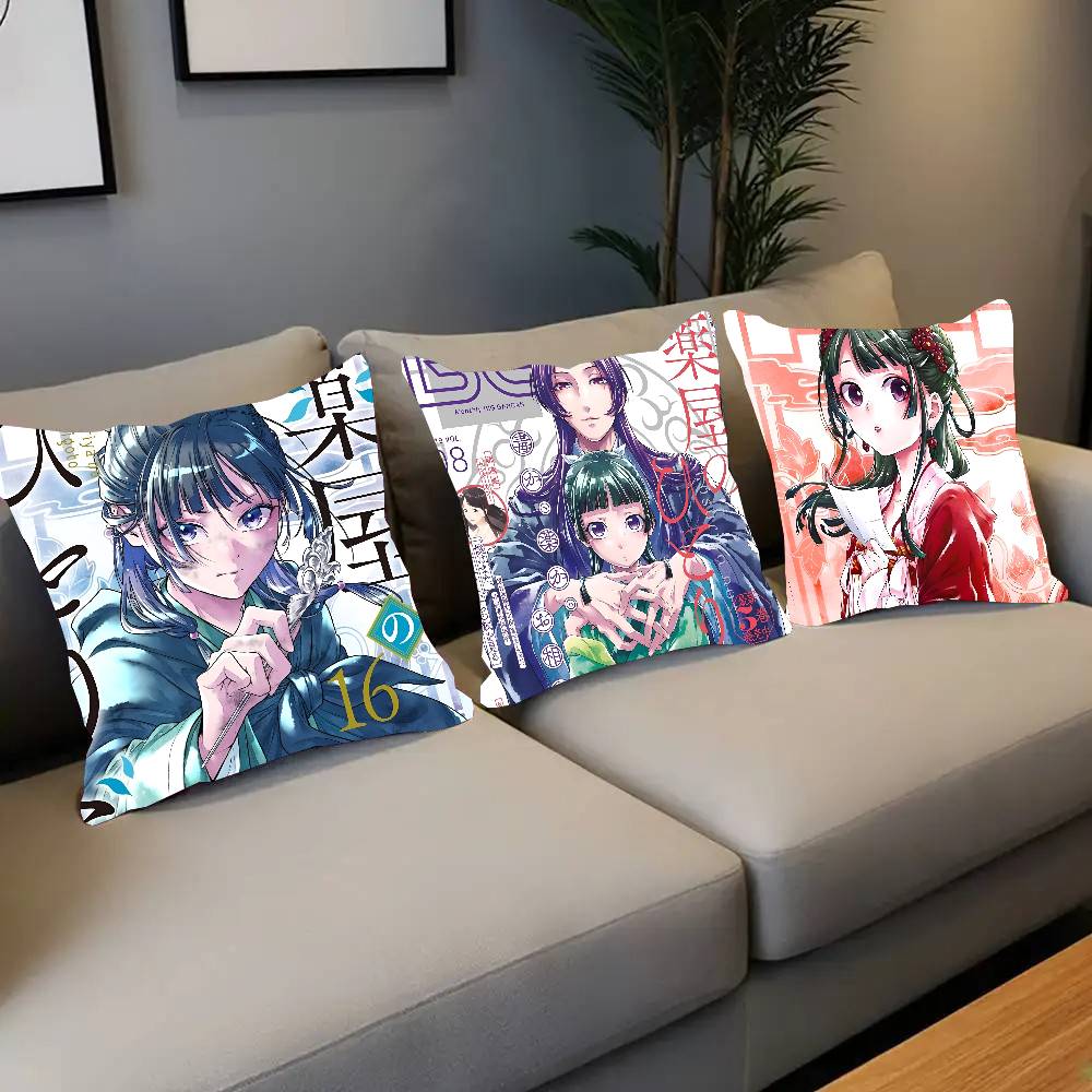 Maomao Anime The Apothecary Diaries  Pillow Case Square Pillow Bedroom Sofa Leisure Comfort Cushion Car Home Decoration