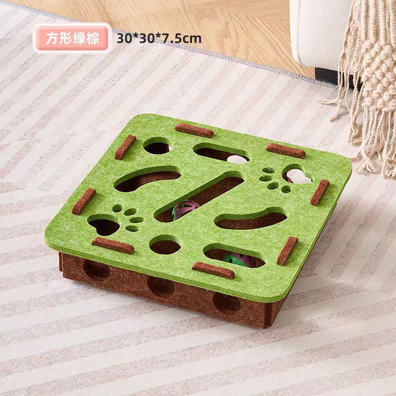 Interactive Cat Toy Relieve Boredom Felt Puzzle Box Interactive Toy Digging Hole Ball Indoor Exercise Toy Cat Accessories Gifts
