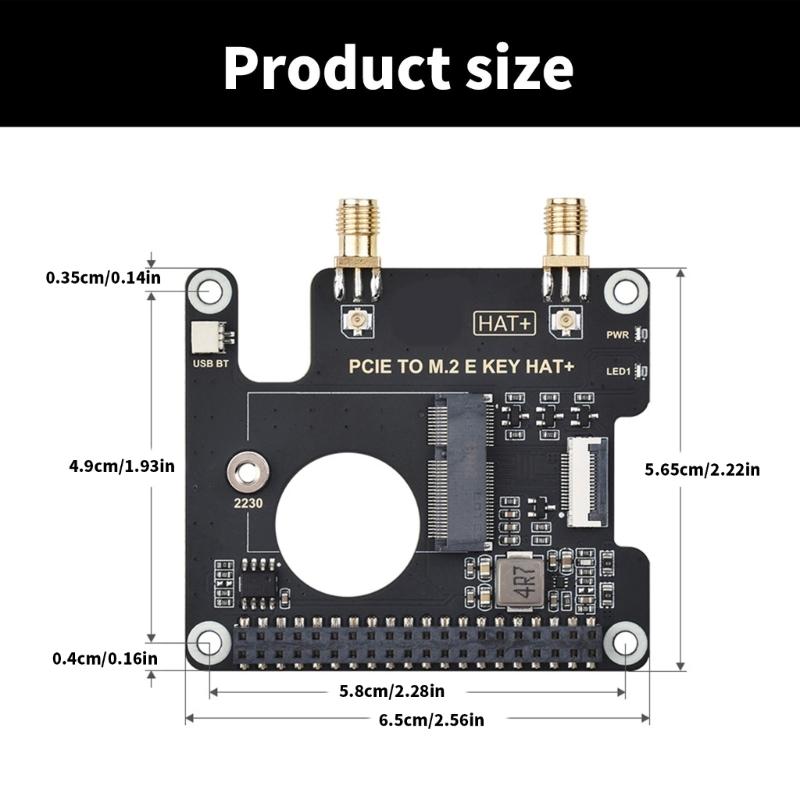 PCle To M.2 E KEY Adapter Board for RPi 5 and Various 2230 (M.2 E Key) Wireless Cards Efficient