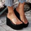 Sandali a ciabatta da donna in PVC trasparente con punta aperta Estate Zeppa 10 cm Tacchi Alti Pantofole da donna Piattaforma Casual Sandali