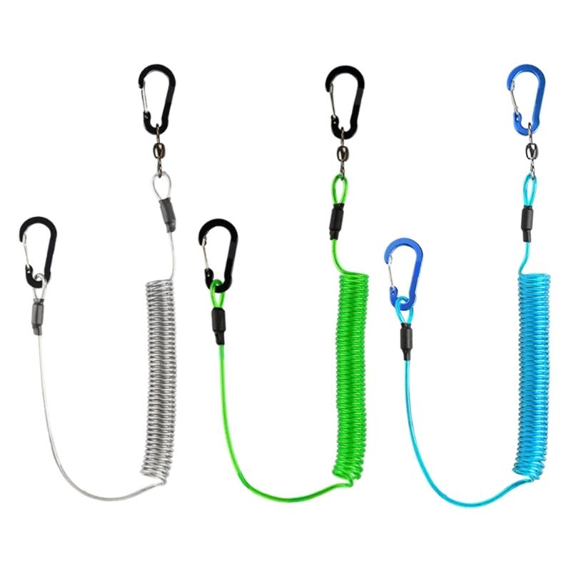 Fishing Tackle Accessories Fishing Rod Straps Heavy Duty Lanyard Rope Paddle Leash Coiled Lanyard Extend To 70in