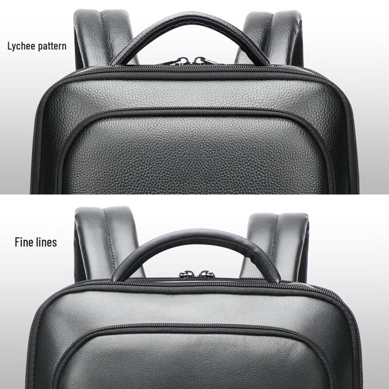 Bopai Men's Genuine Leather Business Laptop Backpack