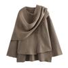 Long Sleeve Elegant Coat Women Irregular Scarf Knit Coat Top Fashion Scarf Demi-season Cape  Gifts