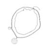 Titanium Steel Smiley Face Necklace Female Hip Hop Double Pendant Collarbone Chain Sweater Chain Neck Chain Item