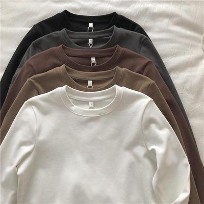 Tricou slim-fit cu mânecă lungă, din catifea moale, pentru toamnă/iarna - alb