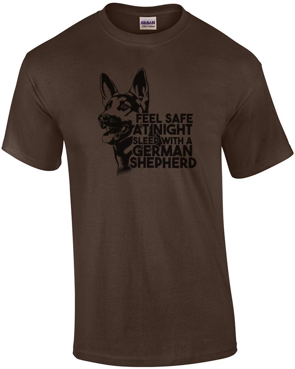 Feel Safe At Night Sleep With A German Shepherd - German Shepherd T-shirt 4XL