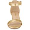 Allegra K Women's Ankle Strap Sandals with Block Low Heels, Gold, Size 26.0 cm