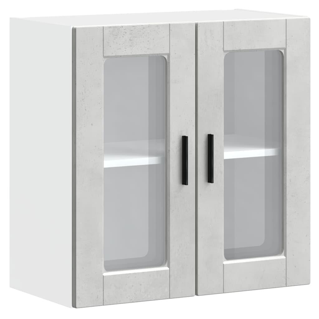 Vidaxl Kitchen Wall Cabinet with Glass Door, Porto, Grey