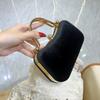 Black Elegant Lady Handbag Velvet Small Square Bag Banquet Party Wedding Evening Bags Trend Fashion Women Top-Handle Bags Clutch
