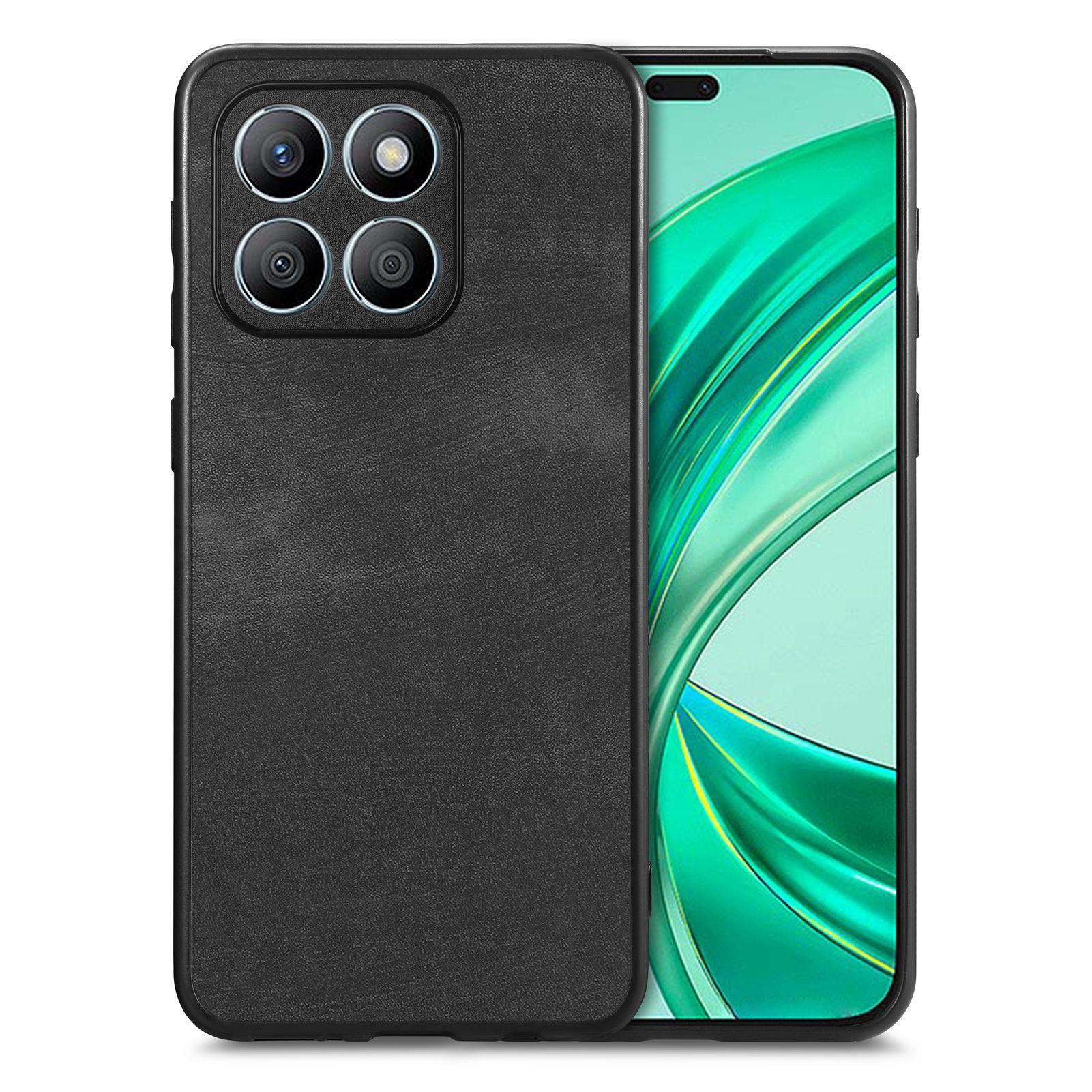 

Чехол для Honor X8b 4G Противоударный Тонкий Ретро Кожаный Чехол-накладка для Телефона Black