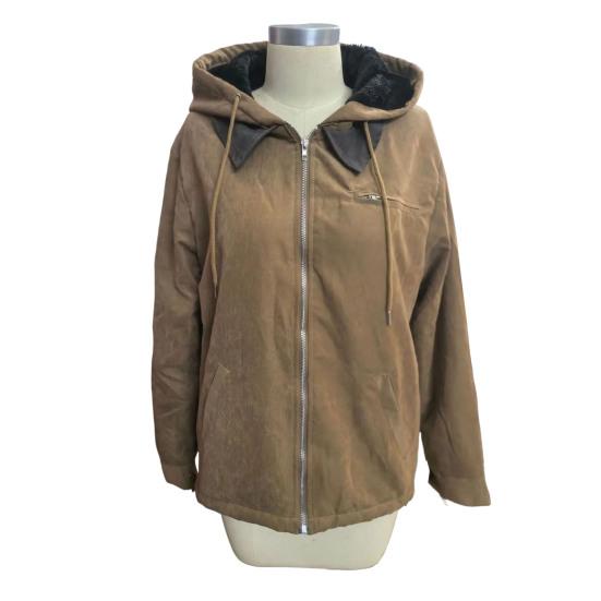 Men Sweatshirt Coat with Hooded Long Sleeve Multiple Pockets Zipper Placket Thickened Plush Lining Jacket