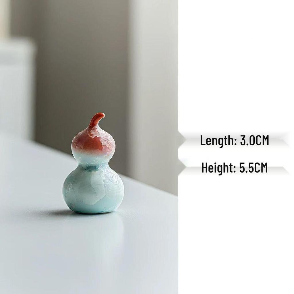 Xianci Colorful Ceramic Gourd Ornament - Cute Tea Pet Accessory for Tea Ceremony