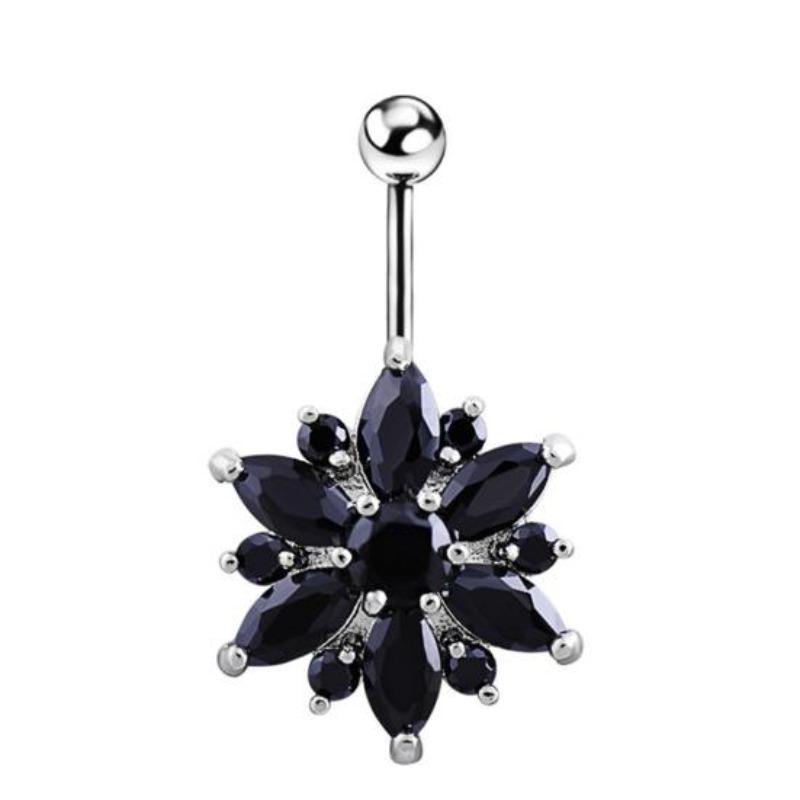 Women Elegent Sexy Flower Belly Button Navel Ring Body Piercing