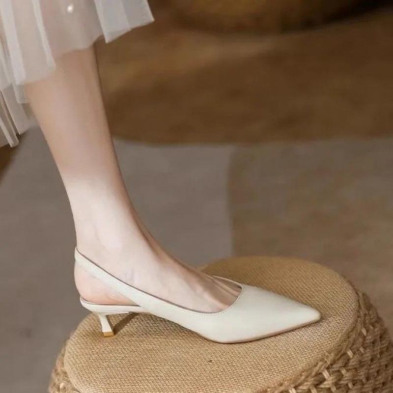 

Летняя новинка в стиле феи, модные босоножки с сумкой на голове, интернет-знаменитость, личность, универсальная с юбкой, босоножки на высоком каблуке, заостренные женские туфли 35