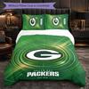 Green Bay Packers Pattern Microfiber 3Pcs Bedding Set Decor Duvet Cover Set For Bedroom Home Use