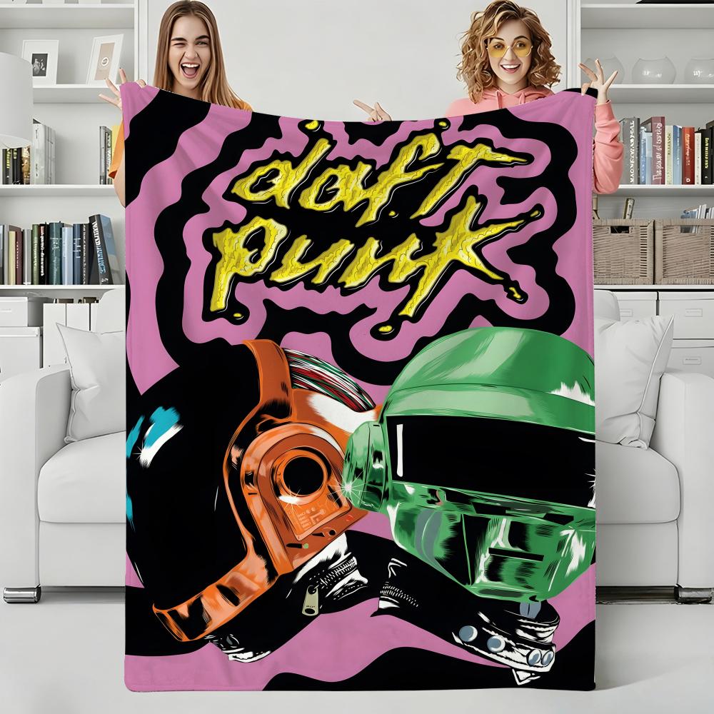 Musik D-Daft Punk Wurf Flanelldecke Perfekt für Sofa Büro Bett Reisen Schlafen Lesen Entspannen Camping Ganzjahresnutzung