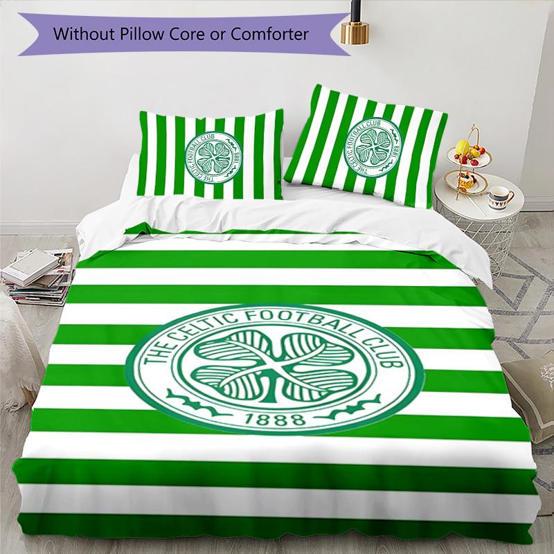 Celtic FC 3-częściowy komplet pościeli Poszewka na kołdrę Zapięcie Zawiera 1 poszewkę na kołdrę i 2 poszewki na poduszki na wszystkie pory roku Dekoracja sypialni, domu, akademika