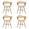 Day and Night - Day and Night Dining Chairs 4 Pcs Synthetic Leather and Cream Curved Wood