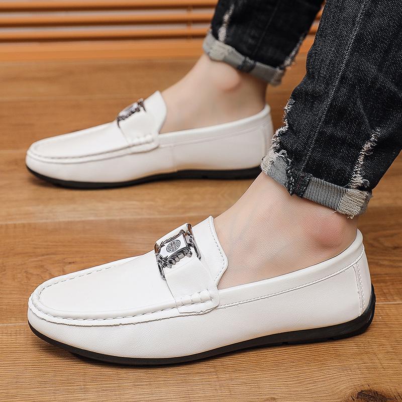Herren Doudou Schuhe Sommer neu vielseitig weiß Herren Freizeitschuhe Ein-Pedal Fußbedeckung Slipper Fahrschuhe Herren