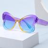 New Vintage Butterfly Sunglasses Women Men Brand Round Sun Glasses Big Eyewear  for Male Female Special Shaped
