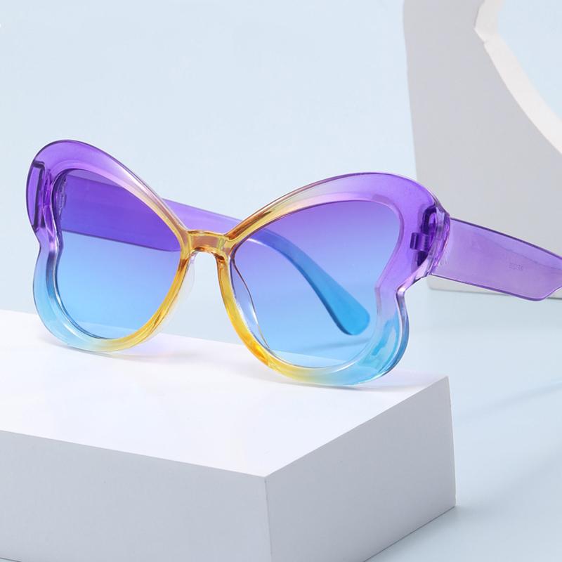 New Vintage Butterfly Sunglasses Women Men Brand Round Sun Glasses Big Eyewear for Male Female Special Shaped